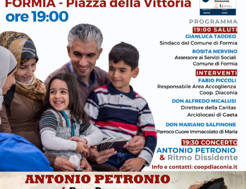 Giornata del Migrante: a Formia il 19 giugno l’evento Diaconia con il concerto Antonio Petronio & Ritmo Dissidente