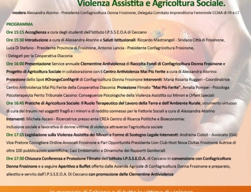 “CLEMENTINE ANTIVIOLENZA” UNA CAMPAGNA DI SOLIDARIETÀ PER COMBATTERE LA VIOLENZA DI GENERE ATTRAVERSO L’AGRICOLTURA SOCIALE